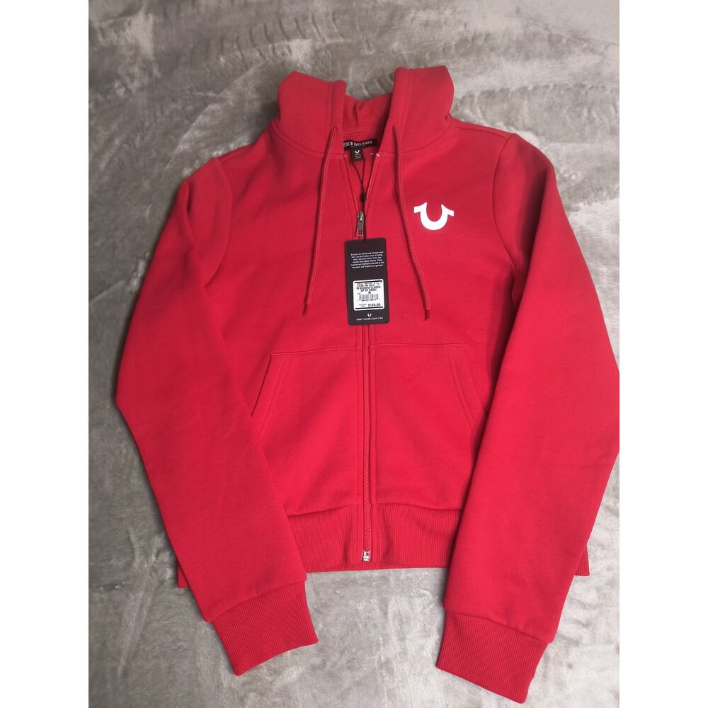 True Religion Buddha Classic Zip-Up Hoodie - Red, Size M - New With Tags